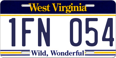 WV license plate 1FN054