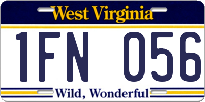 WV license plate 1FN056