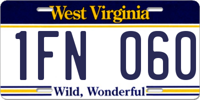 WV license plate 1FN060