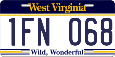 WV license plate 1FN068