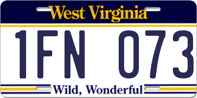 WV license plate 1FN073