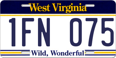 WV license plate 1FN075