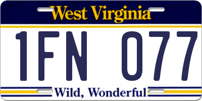 WV license plate 1FN077