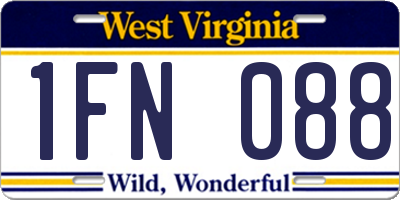 WV license plate 1FN088