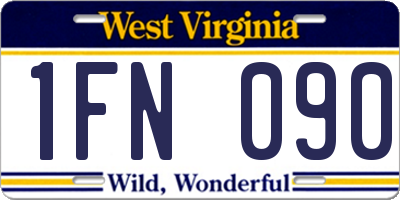 WV license plate 1FN090