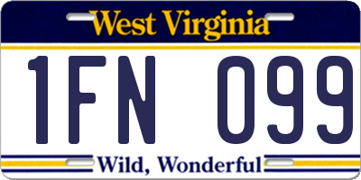 WV license plate 1FN099