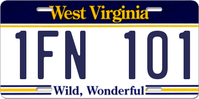 WV license plate 1FN101
