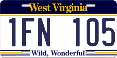 WV license plate 1FN105
