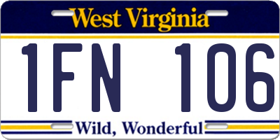 WV license plate 1FN106
