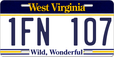 WV license plate 1FN107