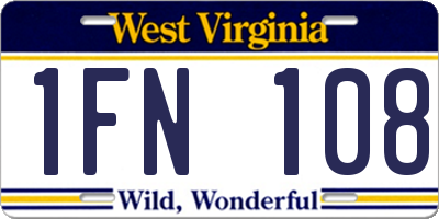WV license plate 1FN108