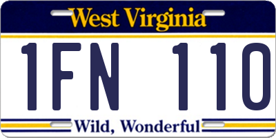 WV license plate 1FN110
