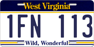 WV license plate 1FN113