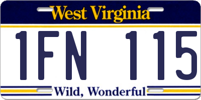 WV license plate 1FN115
