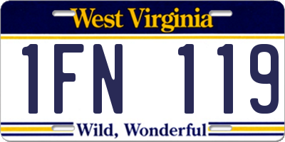 WV license plate 1FN119