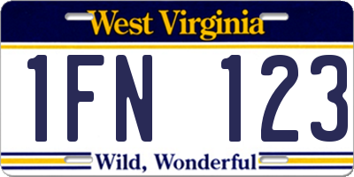 WV license plate 1FN123