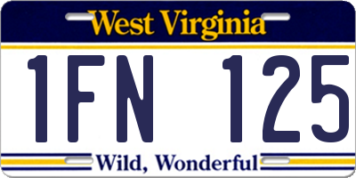 WV license plate 1FN125