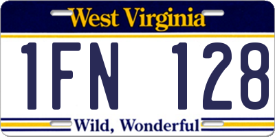 WV license plate 1FN128