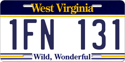 WV license plate 1FN131