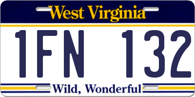 WV license plate 1FN132