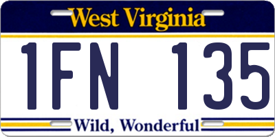 WV license plate 1FN135
