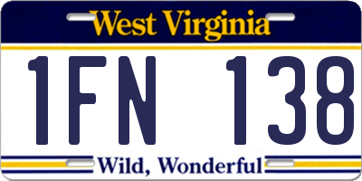 WV license plate 1FN138
