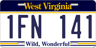 WV license plate 1FN141
