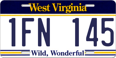WV license plate 1FN145