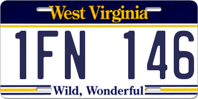 WV license plate 1FN146
