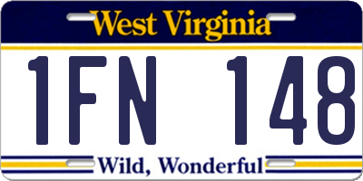 WV license plate 1FN148