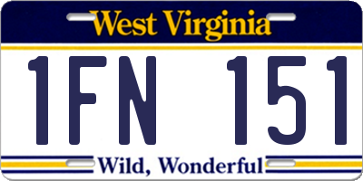 WV license plate 1FN151