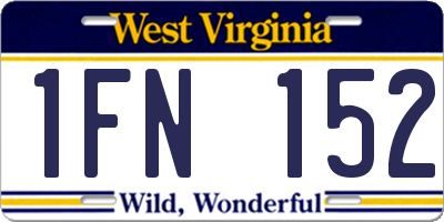 WV license plate 1FN152