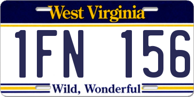 WV license plate 1FN156