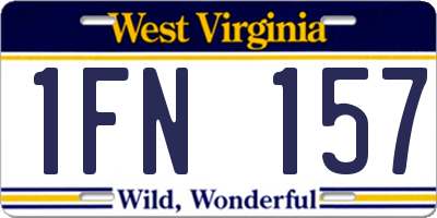 WV license plate 1FN157
