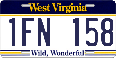 WV license plate 1FN158