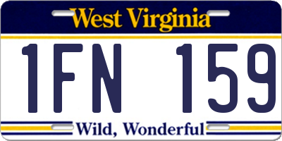 WV license plate 1FN159