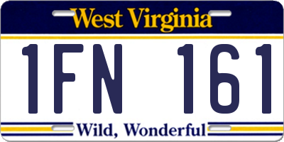 WV license plate 1FN161