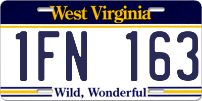WV license plate 1FN163