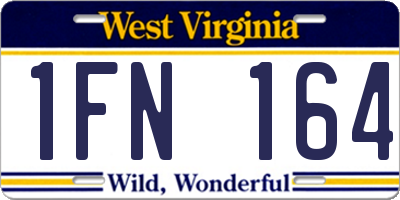 WV license plate 1FN164