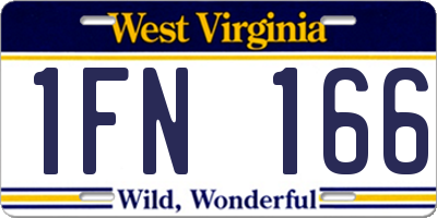 WV license plate 1FN166