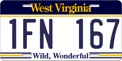WV license plate 1FN167