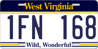 WV license plate 1FN168