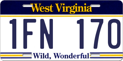 WV license plate 1FN170