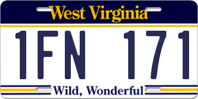 WV license plate 1FN171