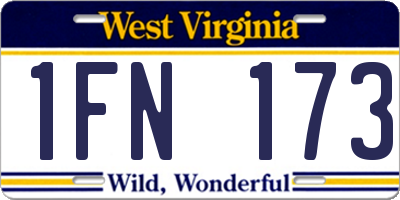WV license plate 1FN173