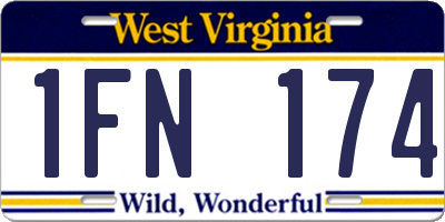 WV license plate 1FN174