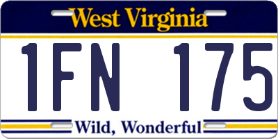 WV license plate 1FN175