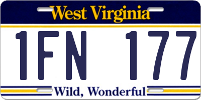 WV license plate 1FN177