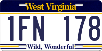 WV license plate 1FN178