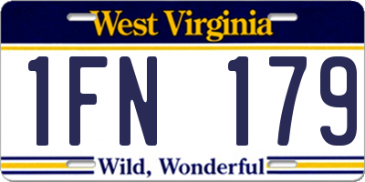 WV license plate 1FN179